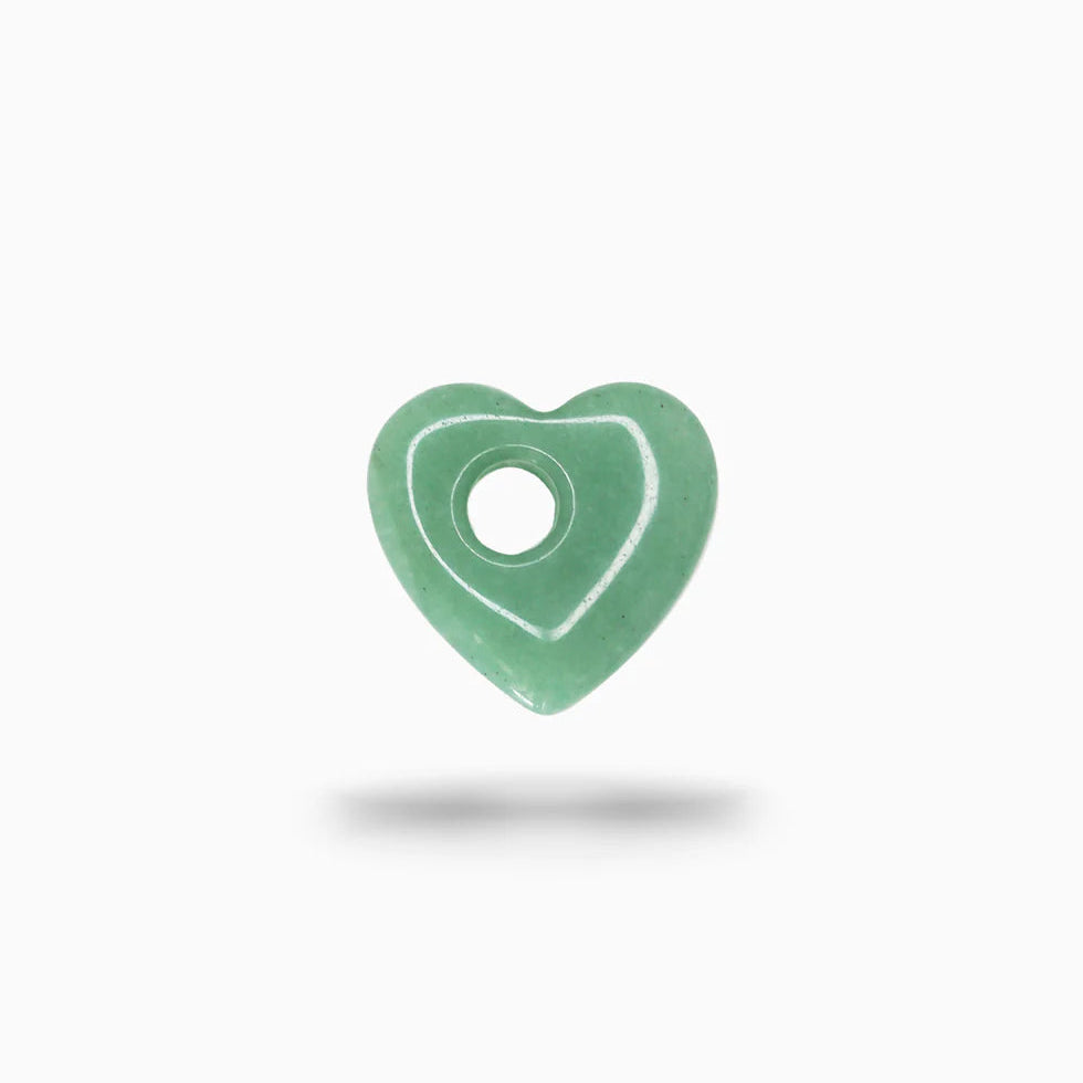 CarlieV Oorbellen Donut Heart Green Aventurine Bedel (per stuk)